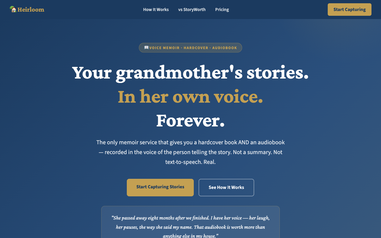 Heirloom — Family Memoirs